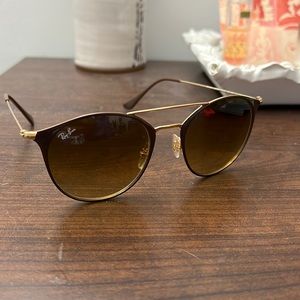 Ray Ban gold/brown sunglasses